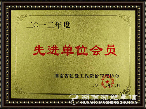 工程造價2012先進(jìn)單位